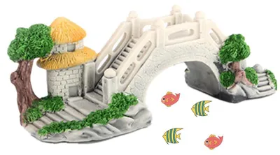 Imagen del producto de Decoración para acuario, paisaje poliherso, cueva, puente