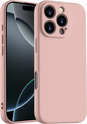 Produktbild von Hülle für iPhone 16 Pro Max Slim Liquid Silikon Gel Gummi Stoßfest Schutzhülle Pink