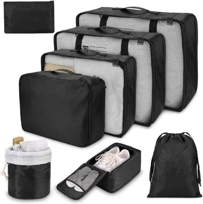 Produktbild von Famanu Reiseorganizer Set 8-teilig - Schwarz