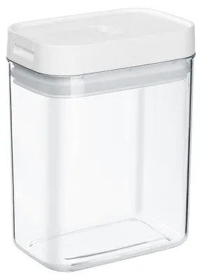 Imagen del producto de Recipiente hermético despensa - Tapa con cierre a presión - 800 ml - Plástico transparente - Apilable