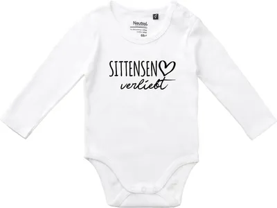 Produktbild von Huuraa Baby Body Sittensen verliebt 68 White  Baumwolle Fairtrade Langarmbody Geschenkidee