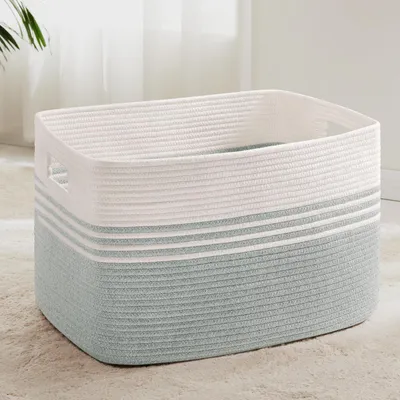 Obrázok produktu pre Košík na prádlo, pletený, veľký, 86 litrov, úložný kôš s rúčkami, 60x40x36 cm, biela, farba biela s vzorom břečťanu