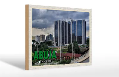 Produktbild von Holzschild Reise 30x20cm Abuja Nigeria Zentralbank