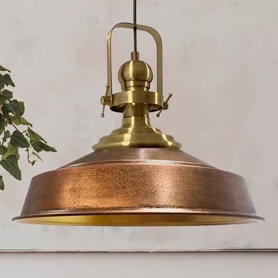 A close-up of a hanging lamp.