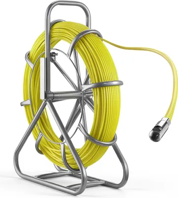 Zdjęcie produktu dla VEVOR Kabel z włókna szklanego 100 m Ø6,3 mm Pręt z włókna szklanego, taśma do przeciągania kabli ze stojakiem, pomoc do przeciągania kabli z oznaczeniami, nawlekacz kabli, wyciągacz kabli do ścian i rur instalacyjnych, nieprzewodzący