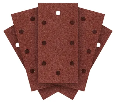 Produktbild von Schleifpapier mit Klettverschluss, 93 x 185 mm, Körnung P60, 5 Stück, mit 8 Löchern