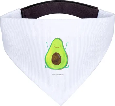 Produktbild von Mr. & Mrs. Panda Halstuch Für Hunde Avocado Glücklich - Weiß - Geschenk, Hundehalstuch, Chaos, Hund, Hunde-Bandana, Frucht, Tuch, Freude