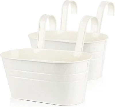 Obrázok produktu pre Sada kovových balkónových kvetináčov so závesnými kvetináčmi (2 ks)