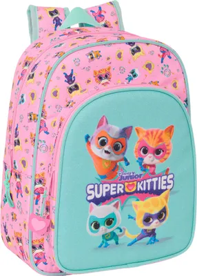 Produktbild von Schulrucksack SuperKitties Rosa türkis 26 x 34 x 11 cm
