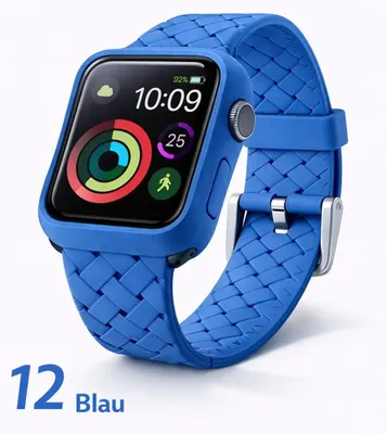 Produktbild von Apple Watch Silikon Armband + Case Bumper Hülle - Für Apple Watch 44 mm, 12# Blau