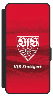 Produktbild von NIVOCASE Klapphülle für Samsung Galaxy S26 Ultra Handyhülle aus Kunst Leder NIVOflip schwarz Offizielles Lizenzprodukt Stadion VfB Stuttgart