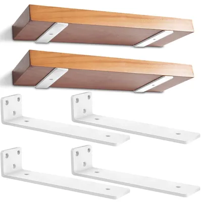 Produktbild von 4 Stück Regalhalterung für Wandmontage, Schwerlast mit Schrauben und Ankern