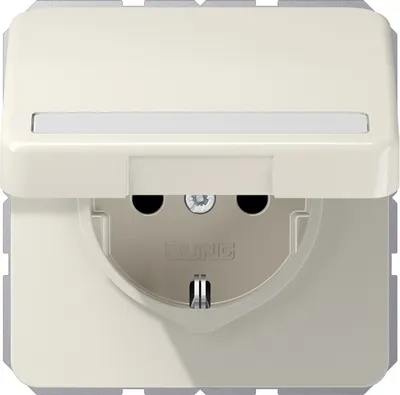 Produktbild von Jung CD 1520B FNAKL Steckdose mit Klappdeckel + Beschriftungsfeld weiß CD 500