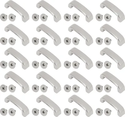 Produktbild von 20 Sets Brückenschnalle gebogene Quadratzinklegungsmetall für Ledercraft 19x6x7mm mit pH -Schraube Silber