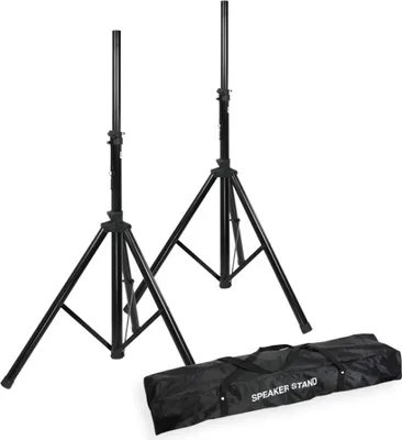 Obrázek produktu pro Adam Hall Alu Boxenständer 2er-Set inkl. Tasche PA-Lautsprecher Stativ Set Ausziehbar