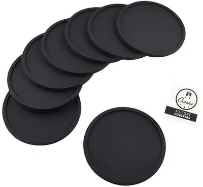 Produktbild von Silikonische Barfußhalter - 8 Stück, Schwarz, Glas, für Wohnzimmer, Küche
