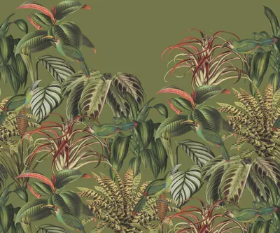 Produktbild von Fototapete 561388 Tapete Blumen Floral 300 x 300 cm Rasch Barbara Home Collection III Grün