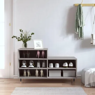 Immagine prodotto di vidaXL Portascarpe grigio Sonoma 102x36x60 cm Materiale a base di legno