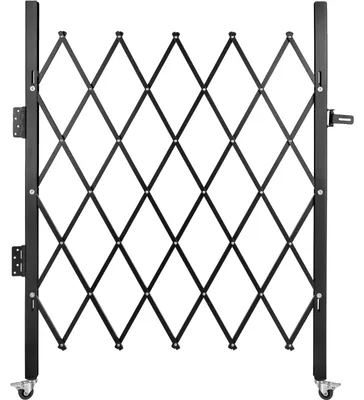 Produktbild von VEVOR Einzelnes faltbares Sicherheitstor, 198 cm H x 229 cm B Faltbare Tür, Stahl-Akkordeon-Sicherheitstor, flexibles erweiterbares Sicherheitstor, 360° rollendes Barrikadentor, Scherentor/Tür mit Padlock, 108x131 cm