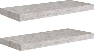 Produktbild von Schweberegale 2 Stk. Betongrau 60x23,5x3,8 cm MDF