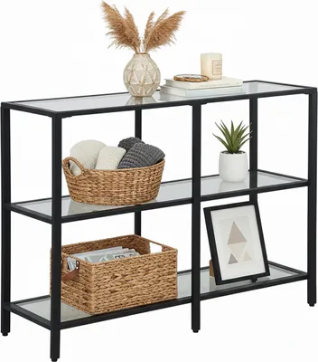 Zdjęcie produktu dla Relaxdays 4052025850166, Czarny, Przezroczysty, 3 pół., Metal, 15 kg, Czarny, 1000 mm
