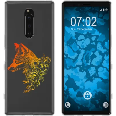 Produktbild von PhoneNatic Case kompatibel mit Sony Xperia 1 Silikon-Hülle Floral Fuchs M1-2