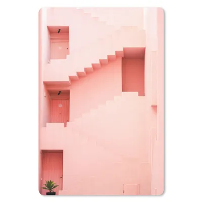 Produktbild von MuchoWow® Mauspad Mousepad Architektur - Treppe - Rosa - Haus 18x27 cm - Mousepads - Maus Mat - Pad - Mausunterlage