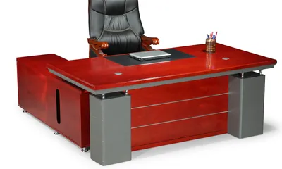 Produktbild von Büromöbel Chef Schreibtisch Managerschreibtisch Büroschreibtisch EDISON rechts Kirsch 2.0x1,0x0,76 m Eckschreibtisch Büro Arbeitszimmer L-Form