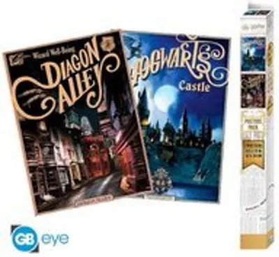 Produktbild von HARRY POTTER - Set 2 Chibi Posters - Retro Hogwarts&Diagon (52x38)