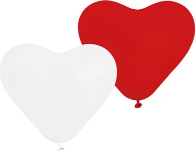 Produktbild von Rote und weiße Valentinstag Herz Ballons 25 cm 5 Stück Godan