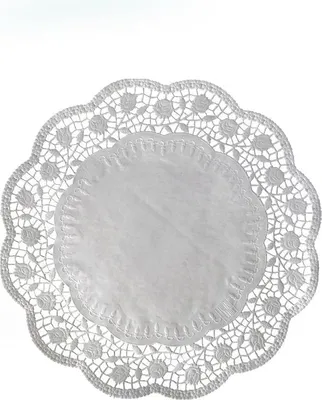 Obrázek produktu pro Dekorativní krajka kulatá bílá, průměr 22 cm - 100 ks