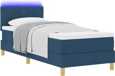 Produktbild von LED Boxspringbett mit LED-Lichtleisten Blau 80 x 200 cm Stoff