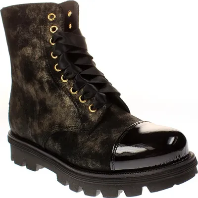 Produktbild von No Claim NELLY6 - Damen Stiefelette Cowboy Bikerstiefelette Boots -polish-gold, Größe:40 EU