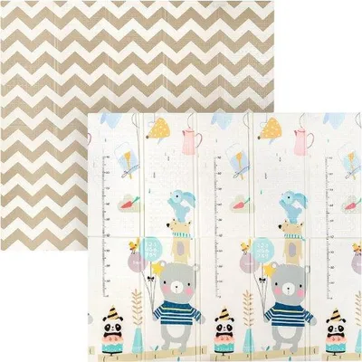 Zdjęcie produktu dla Mata do zabawy dla dzieci – dwustronna mata dywanowa – składana – 180 x 200 cm – mata do zabawy