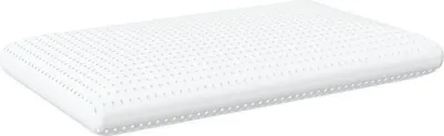A white pillow with a perforated surface is shown against a white background.