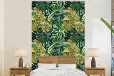 Obrázek produktu pro MuchoWow® Fototapety do obývacího pokoje nebo ložnice tapety vinylové motivy tapety Tropické - zelené - listy 180x280cm