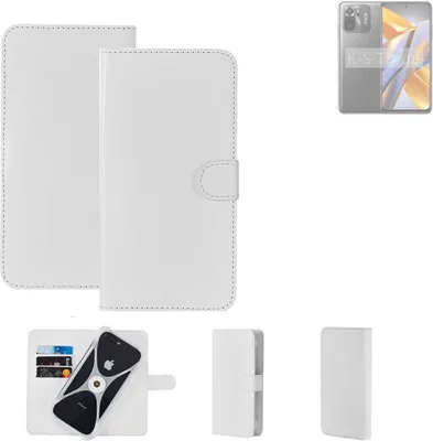 Produktbild von K-S-Trade Handy Hülle Schutz Hülle kompatibel mit POCO M5s Cover Case Bookstyle Bumper weiß 1x