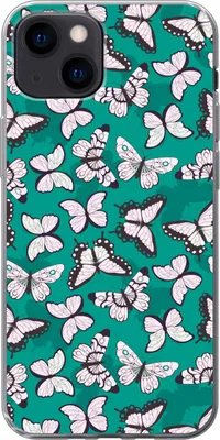 Produktbild von MuchoWow® Handyhülle Schutzhülle Hülle für Telefoonhoesje iPhone 13 mini Mädchen - Schmetterling - Tiere - Muster - Mädchen - Kinder - Kinder Silikon Softcase Handy Hülle - Softcase