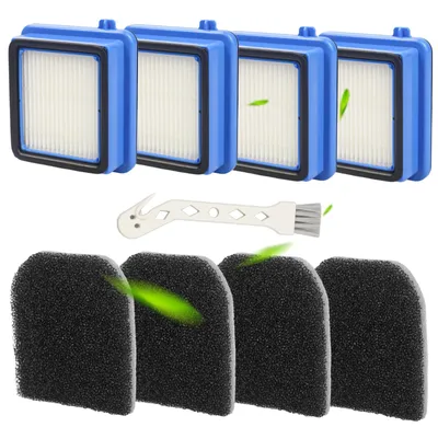 Productafbeelding van Stofzuigerfilters - Set van 4 vervangingsfilters voor draadloze handstofzuigers - Compatibel met QX6, QX7, QX8-2 - 4 stuks