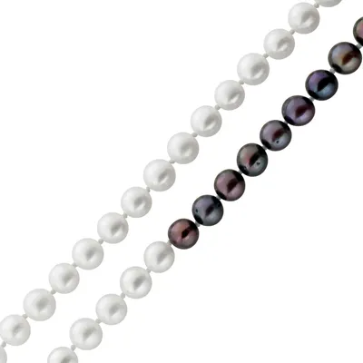 Produktbild von Perlenkette 160cm Süßwasserperlen 6.5-5.9mm Ying Yang