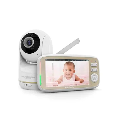 Produktbild von Babyphone mit Kamera, Babyphone mit Geräuscherkennung, 5" FULL HD Bildschirm, Ferngesteuert, Infrarot-Nachtsichtkamera