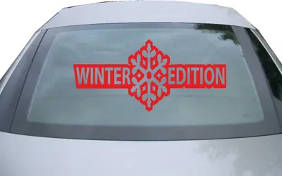 Produktbild von Indigos UG - Aufkleber Heckscheibe & Motorklappe DE6419 - rot - 600x285 mm - winter edition - Auto Scheiben Fenster Heckklappe Tuning Racing JDM - Die cut