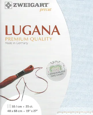 Produktbild von Zählstoff LUGANA Zweigart precut 25 ct. 3835 Farbe 513 eisblau, 48x68 cm