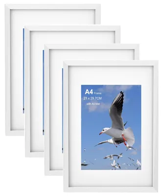 Obrázek produktu pro Sada fotolístků, 4 kusy, formát A4 (21 x 29,7 cm), bílá, vhodná pro zavěšení na zeď i umístění na stůl