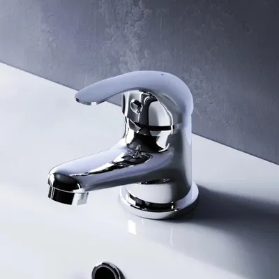 Productafbeelding van AM.PM Éénhendel wastafelmengkraan, chromen badkraan voor wastafel, hoogte 122mm, éénhendelmengkraan voor badkamer
