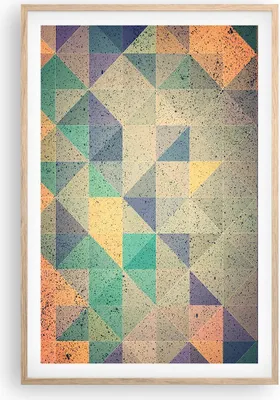 Produktbild von Gerahmtes Poster - Rahmen in heller Eiche - Abstraktion Dreieck Muster - 61x91,5 cm - Wand Bild - Wanddeko - Wandbilder - Wandposter - Bilderrahmen - Bilder - Kunstdruck - Wandbild - P2NPA61x91-4287