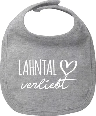 Produktbild von Huuraa Baby Lätzchen Lahntal verliebt Heather Grey Klettverschluss  Baumwolle Latz Geschenkidee