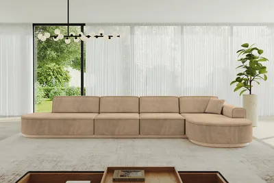 Produktbild von ALTDECOR Ecksofa in L-Form MARI-L3-v1 - 413x171x83 cm Beige - Corner Sofa Bett Eckcouch Couch Wohnlandschaft Cauchsofa