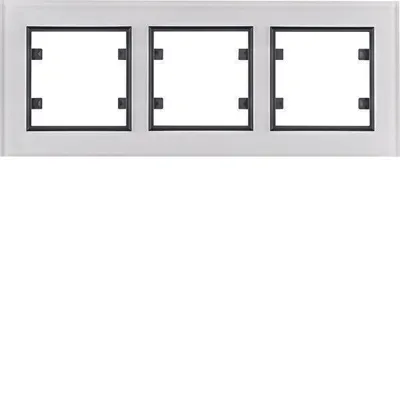 Produktbild von HAGER lumina passion Dreifachrahmen horizontal Glas weiß WL9230