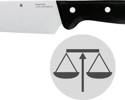Productafbeelding van Broodmes 21 cm - dubbel gegolven - ontbijtmess - speciaal gehard staal - kunststof handvat